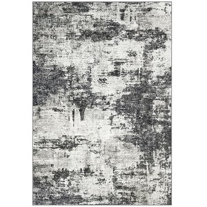 Itopfox Abstract Washable Rug with Anti-Slip Backing, Non-Shedding Stain-Resistant Soft Large Carpet for Living Room Bedroom Dining Room - Black - 1 of 4