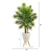 Nearly Natural 63-in Areca Artificial Palm Tree in White Planter with Stand (Real Touch) - 2 of 4