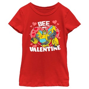 Girl's Transformers Bumblebee Bee My Valentine T-Shirt - 1 of 4