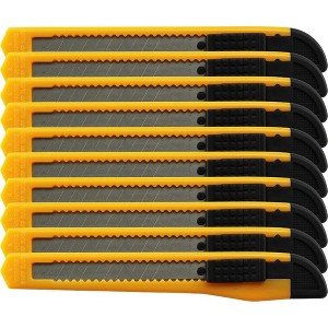 MotoProducts Bulk 5" Box Cutters Yellow with Snap-Off Blades and Safety Locks - 1 of 3