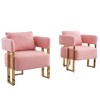 NicBex Set of 2 Accent Chair,Velvet Upholstered Armchair with High-Rebound Cushion,Metal Legs,Single Sofa Chair for Reception Room,Living Room - 2 of 4