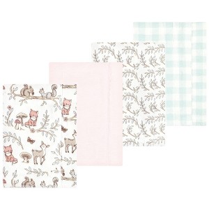 Luvable Friends Hudson Baby Flannel Burp Cloths 4pk Set - 1 of 2