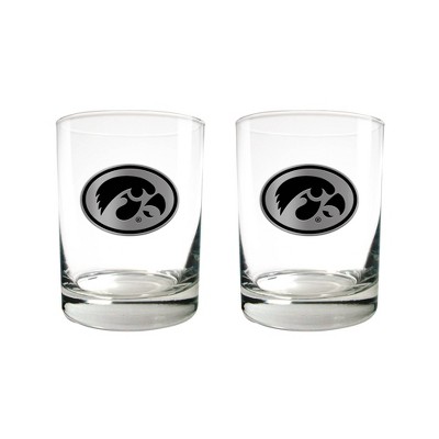 NCAA Iowa Hawkeyes Stealth 16oz. Glass Set 2pk