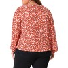 Agnes Orinda Women's Plus Size V Neck Long Sleeve Polka Dot Blouses - 4 of 4
