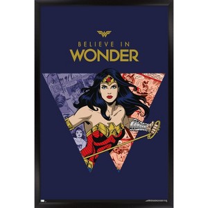 Trends International Wonder Woman - Believe in Wonder Framed Wall Poster Prints - 1 of 4