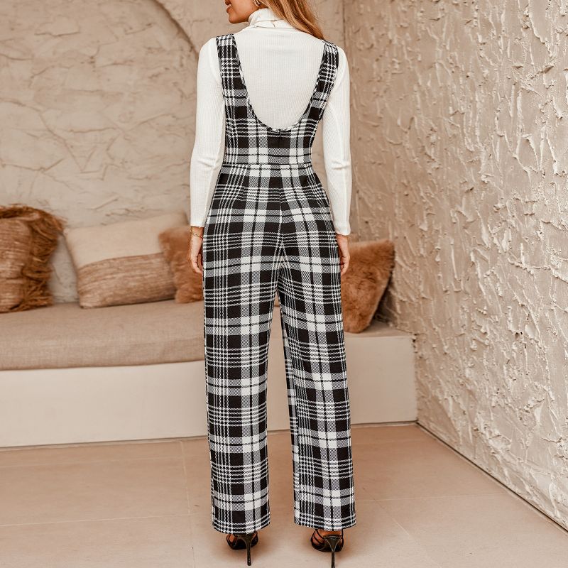 Women's Plaid Overall Jumpsuit - Cupshe, 3 of 5