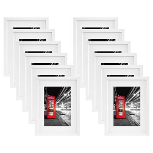 Americanflat Picture Frame in White MDF / Lead Free Shatter Resistant Glass Horizontal and Vertical Formats for Wall - 1 of 4