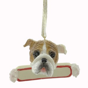 E & S Imports 2.0 Inch Bulldog Christmas Puppy Dog Tree Ornaments - 1 of 2