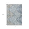 Denim Blue And Beige Geometric Washable Indoor Outdoor Area Rug - 3 of 4