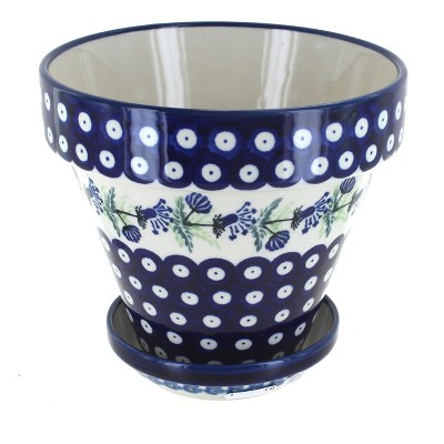 Blue Rose Polish Pottery 891-893 Zaklady Medium Flower Pot