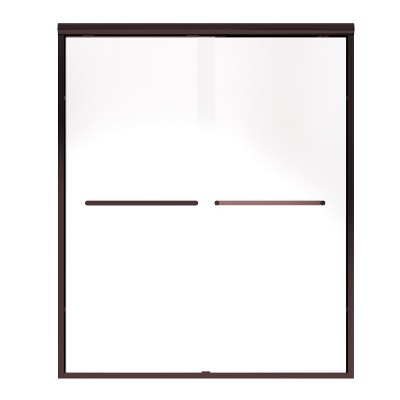 ONWITH 56 in. - 60 in. W x 72 in. H Sliding Framed Shower Door in Oil Rubbed Bronze with Clear Glass