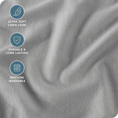 Full/Queen Light Grey Organic Cotton Jersey Duvet Cover Set