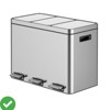 Gallon Kitchen Trash Can Classified Compartment Rubbish Bin with Soft-Close Lid Stainless Steel Waste Bin - 2 of 4