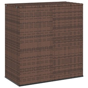 vidaXL Patio Cushion Box PE Rattan Brown - 1 of 4