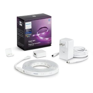 Philips Hue White and Color Ambiance Bluetooth Enabled Lightstrip Base Kit: LED, Indoor, Multicolored, Electric, 80" Length - 1 of 4