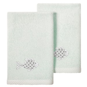 Linum Home Textiles 100% Turkish Cotton FIGI Embellished Towel Set - 1 of 4