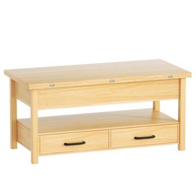 Snynuxx Lift Top Coffee Table with Drawers and Hidden Compartment for Living Room