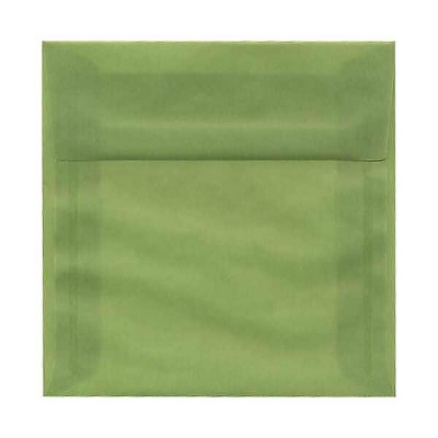 JAM Paper 5.5 x 5.5 Square Translucent Vellum Envelopes Leaf Green 1591908I