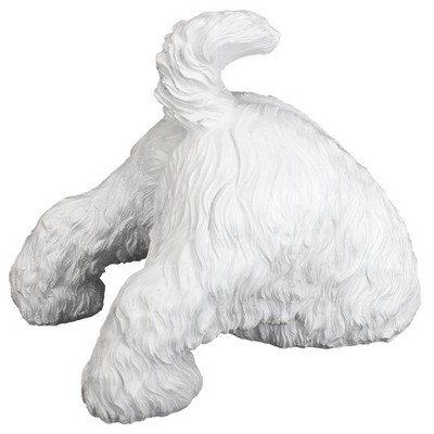White Resin Highland Terrier Digging Dog Statue