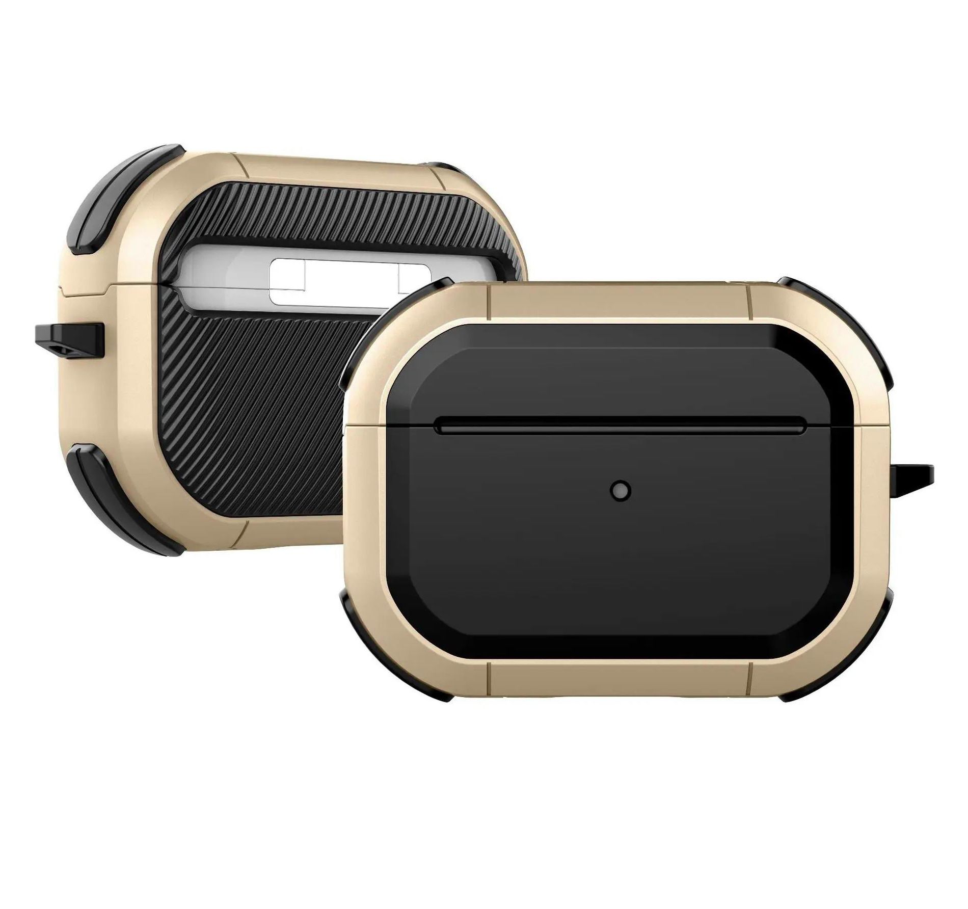 Vena For Apple AirPods Pro 2 Case Cover Two Tone Heavy Duty, Protective Cover Compatible with Magsafe AirPods Pro Gen 2 2nd Generation, Black / Gold