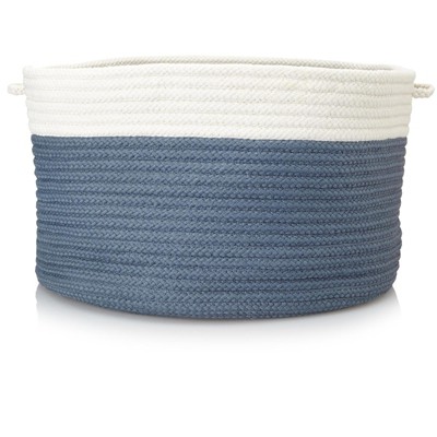 Colonial Mills Indoor/Outdoor Two-Toned Storage Basket, Lake Blue