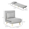 NicBex Convertible Sleeper Chair,2-in-1 Multi-Functional Folding Sofa Bed,Modern Couches with  Adjustable Backrest for Living Room,Beige/Light Gray - 3 of 4