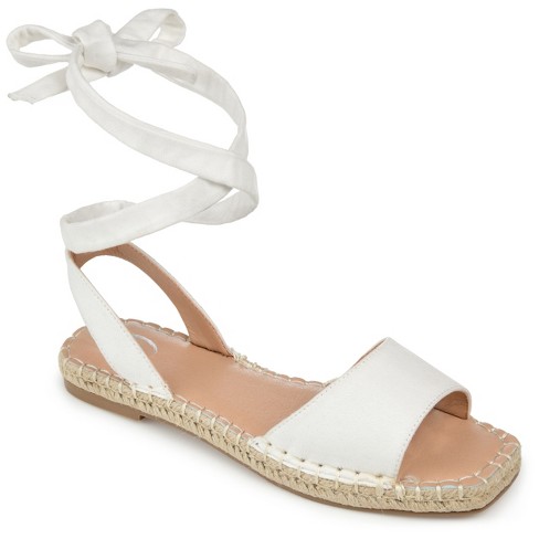 Journee Collection Womens Emelie Tru Comfort Foam Espadrille Flat Sandals,  White 12 : Target