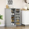 FONTOI 41" Kitchen Pantry Storage Cabinet, Freestanding Cabinet with 12 Shelves, 5-tier Shelving&Adjustable Shelves, Gray, 11.8"*40.9"*23.6" - 2 of 4