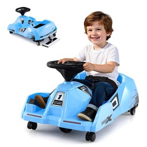 Costway 12V Ride on Toy Car Electric Go Kart with Cleaning Fun & Remote Control Pink/Rose red/Blue - 1 of 4