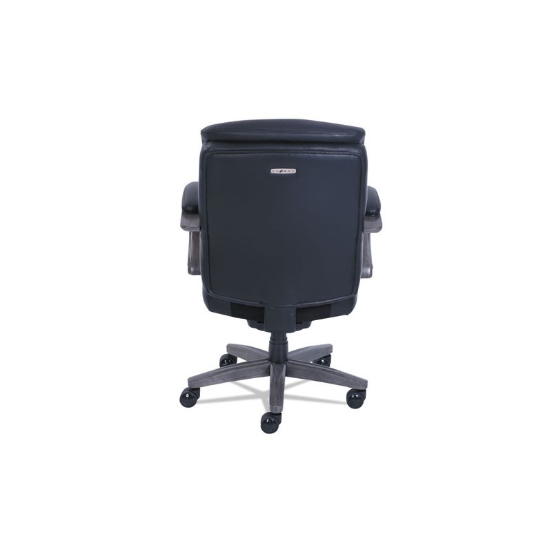 La-Z-Boy Woodbury Mid-Back Executive Chair, Supports Up to 300 lb, 18.75" to 21.75" Seat Height, Black Seat/Back, Weathered Gray Base, 4 of 7