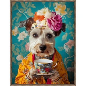 Amanti Art Yorkshire Tea Lady by Mowzu  Framed Canvas Wall Art - 1 of 4