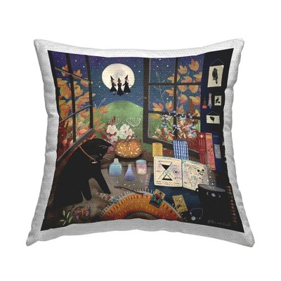 Stupell Industries Halloween Witchcraft Black Cat