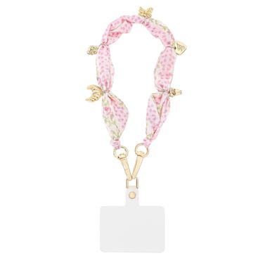 LoveShackFancy x Target – Case-Mate Blooming Heirloom Anchor Card Scarf Phone Charm Strawberry Macaroon
