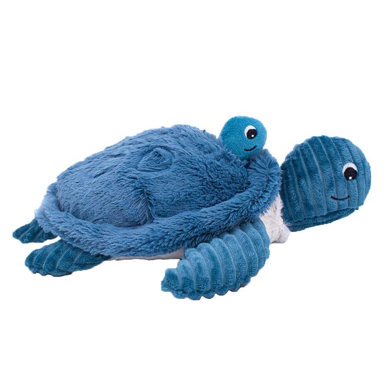 TriAction Toys Les Deglingos Ptipotos Savenou Mama & Baby Turtle Plush | Blue, 1 of 2