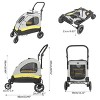 Large Heavy Duty Dog Stroller Folding Pet Stroller 4-Wheel Pet Travel Carrier Double Door Pet Trolley Skylight Cart with Rainproof Cover - 2 of 4