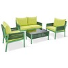 4 Piece Patio Furniture Set, Outdoor Conversation Set for 4, Patio Bistro Set with Glass Top Coffee Table for Porch Balcony Garden Yard - 3 of 4