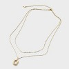 14K Gold Dipped Cubic Zirconia Duo Initial Multi-Strand Necklace - A New Day™ Gold - 2 of 4