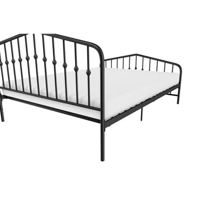 Novogratz Bushwick Queen Black Metal Bed with Round Finials