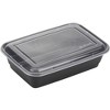 GoodCook Meal Prep 1 Compartment Rectangle Black Containers + Lids - 10ct - image 3 of 4