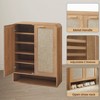 Gulches 31 in W x 13 in D x 41 in H Caramel Decorative Storage Cabinets with 6-Tier Adjustable Shelves Rattan Doors in Caramel Oak - 4 of 4
