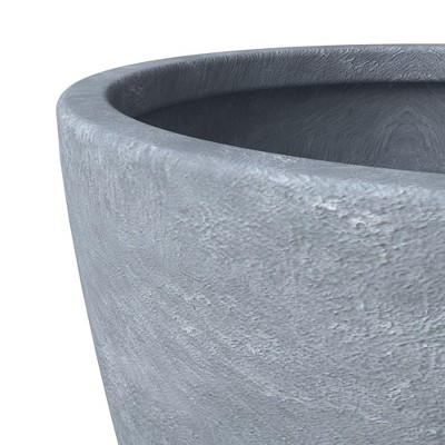 Large Aged Concrete Round Planter with Drainage Holes