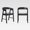 Saracina Home Set of 2 Modern Solid Wood Rounded Back Dining Chair - 2 of 4