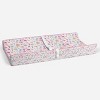 Bacati - Little Dino Girls Fucshia/Aqua Muslin Quilted Changing Pad Cover - 4 of 4