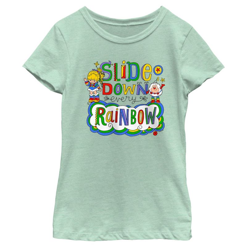 Girl's Rainbow Brite Slide Down Every Rainbow T-Shirt, 1 of 5