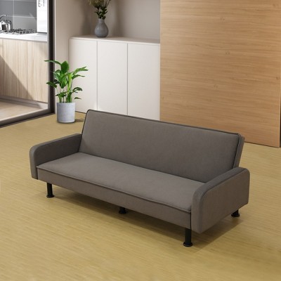 DOMETOUR Brown Flannel Living Room Sofabed
