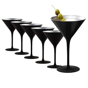 Stölzle Lausitz Olympia Martini Glass, Black/Silver - Set of 6 - 1 of 4