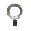 HomeRoots 17" Black and Silver Marble and Aluminum Tabletop Sculpture - 3 of 4