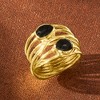 Ross-Simons Black Onyx Multi-Row Ring in 18kt Gold Over Sterling - 4 of 4
