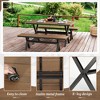 Modern Outdoor Dining Table for 6, Patio Table with Sturdy X-Legs, Durable HDPS & Aluminum, Weather Resistant, 3-Year Warranty, Dark Gray - 4 of 4