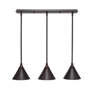 Toltec Lighting Any 3 - Light Chandelier in  Dark Granite with 7" Dark Granite Cone Metal Shade Shade - 1 of 1